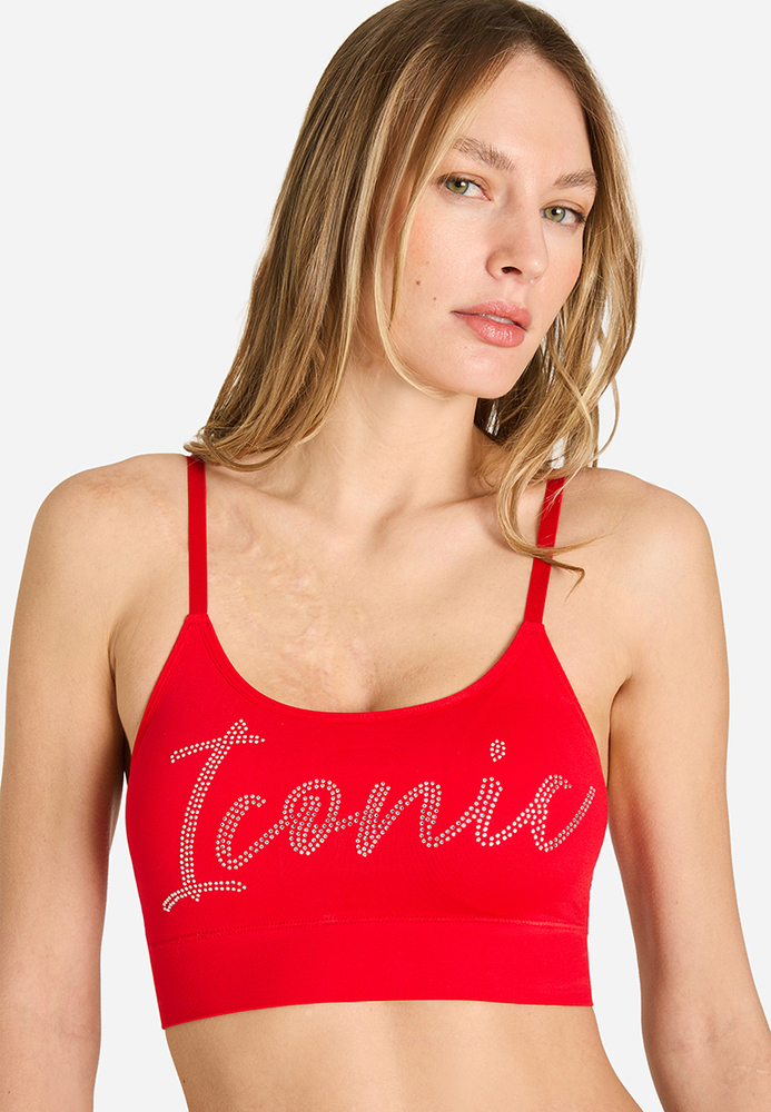 Bustier mit Strassschriftzug