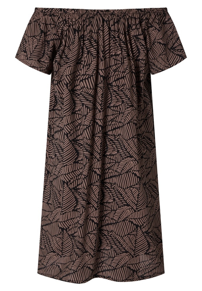 Carmenkleid mit Blattmuster