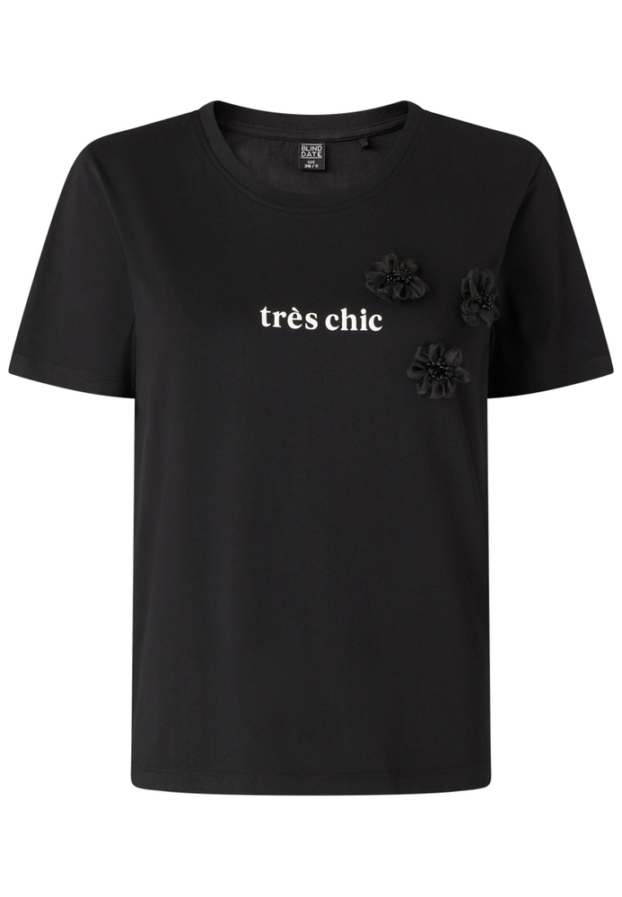 T-Shirt mit Blüten-Applikation