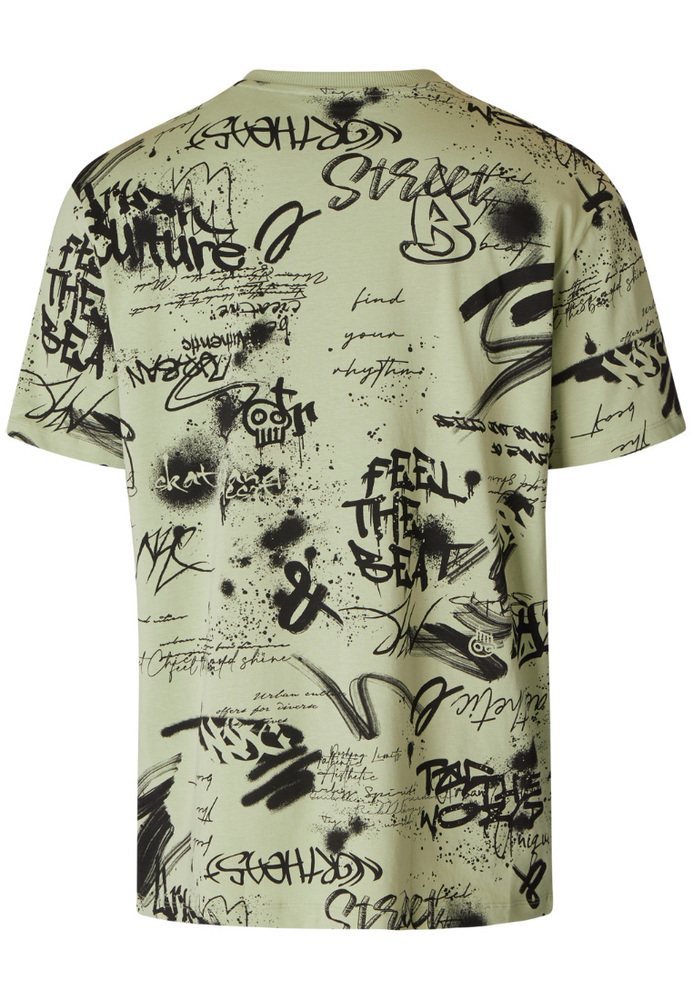 T-Shirt mit All-Over Graffiti-Print