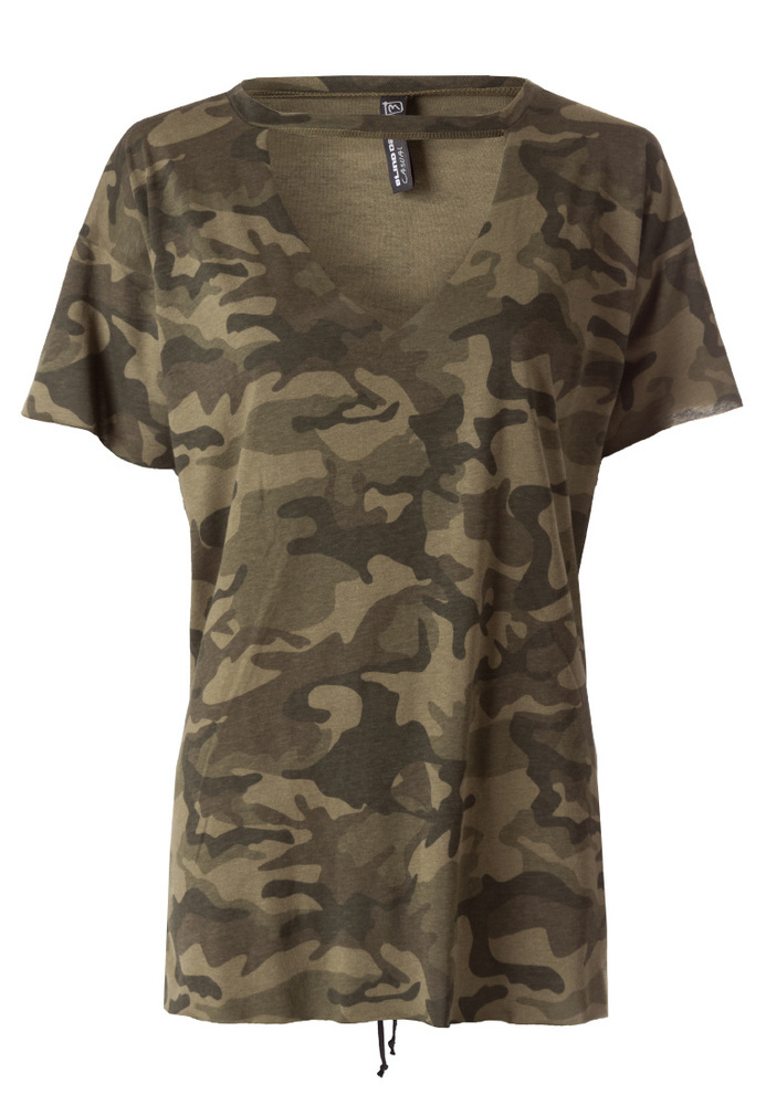 Camouflage Shirt mit Schnürung