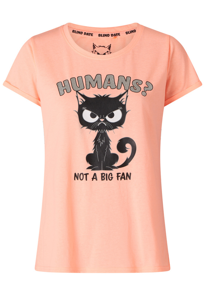 Pyjama-Shirt mit Katzen-Motiv