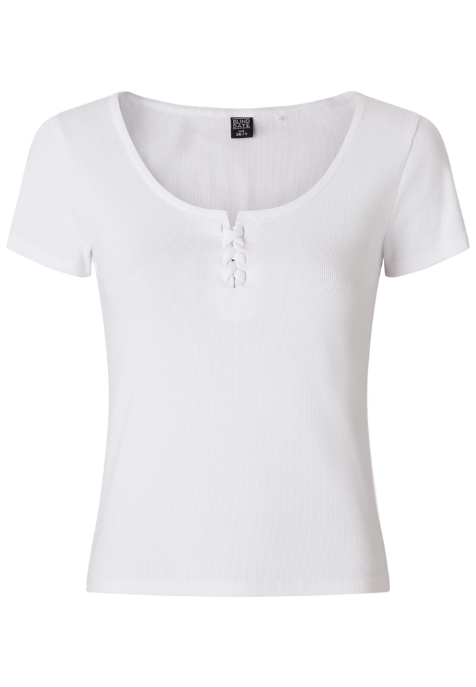Rippshirt mit Flechtdetail