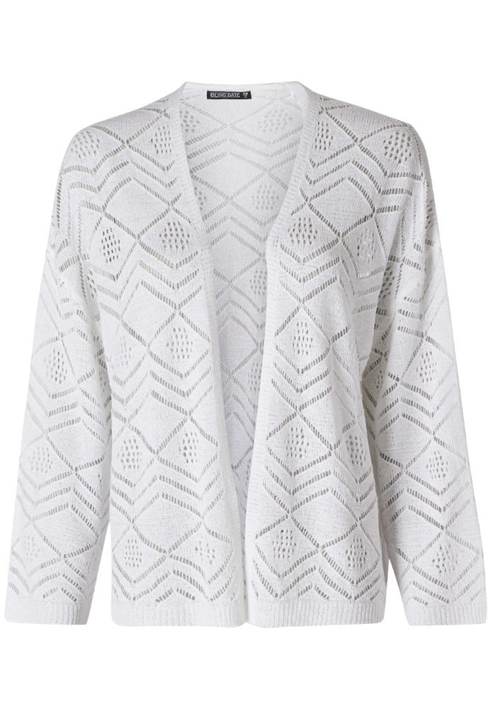 Strickjacke mit Ajour-Muster