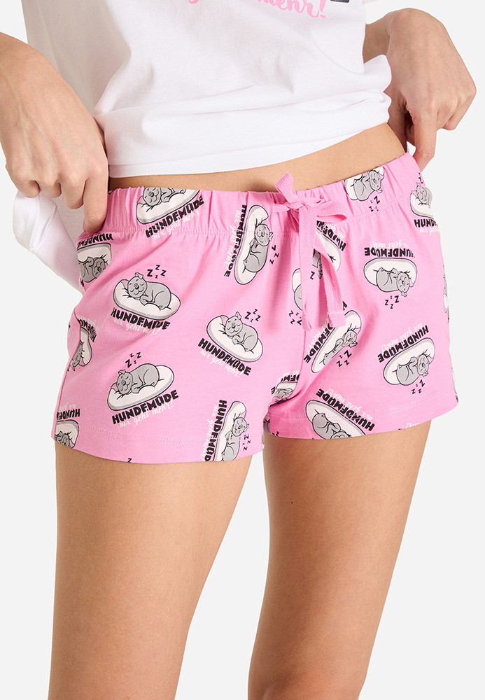 Pyjama-Shorts mit Hunde-Motiv