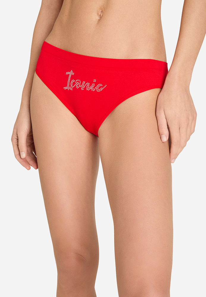 Slip mit Strassschriftzug