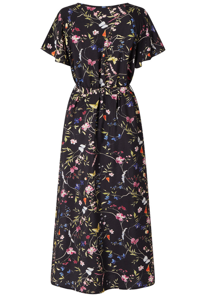 Langes Kleid mit Blumen-Print