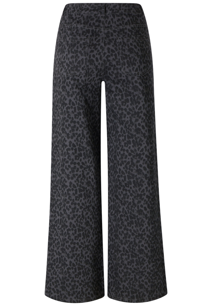 Wide-Leg Hose mit Leo Print