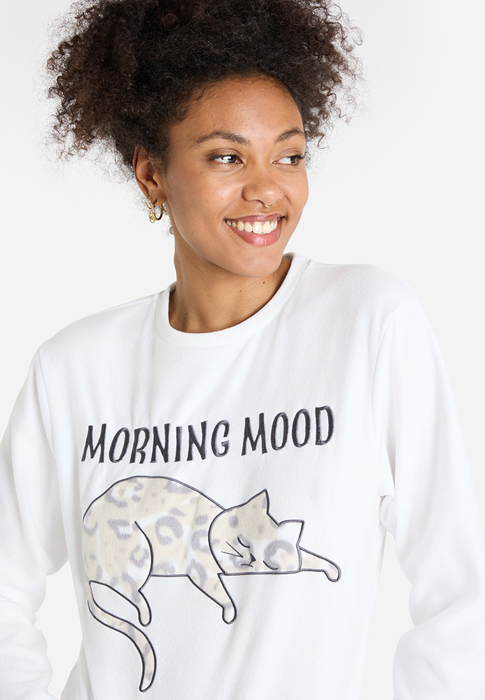 Pyjama-Shirt mit Katzen-Motiv
