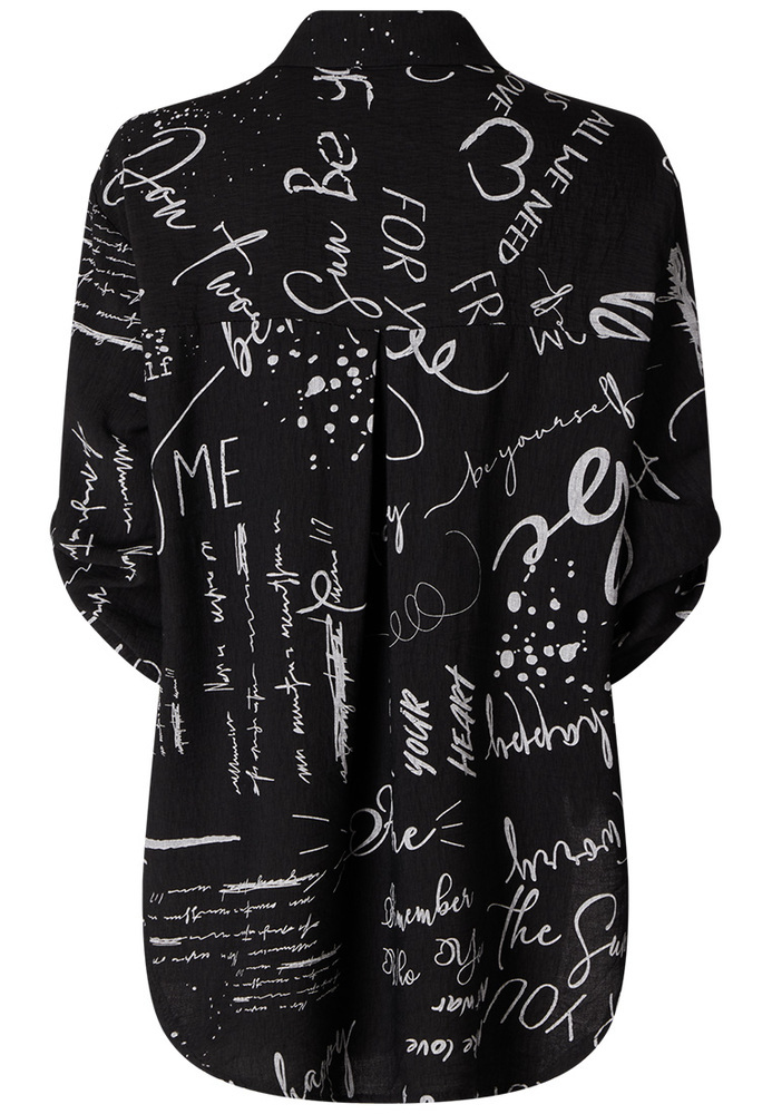 Bluse mit All-Over-Wording