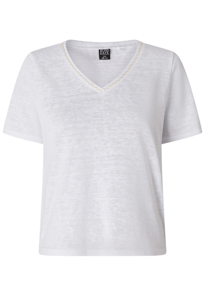T-Shirt mit Flechtband-Detail