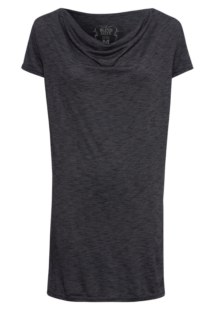 Longshirt mit Wasserfallkragen