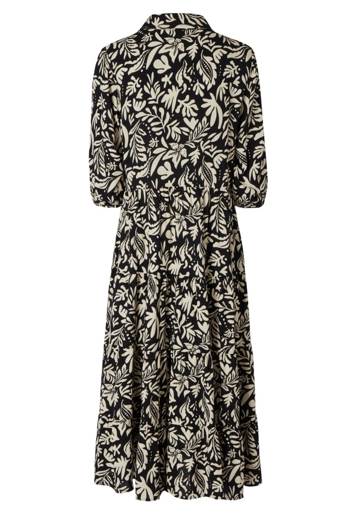 Stufenkleid mit Blättermuster