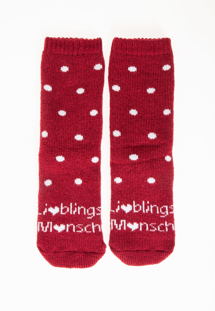 Socken mit Weihnachts-Botschaft